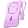 Leotec Powerbank Inalámbrico 5000mAh 20W Púrpura con Cable USB-C Integrado